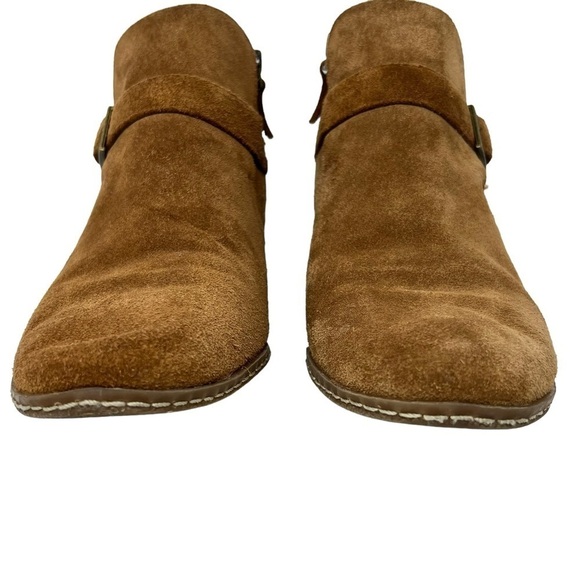 Franco Sarto Anita Women’s Booties Size 10 M Copper Brown Casual Side Zip Buckle - Picture 5 of 14